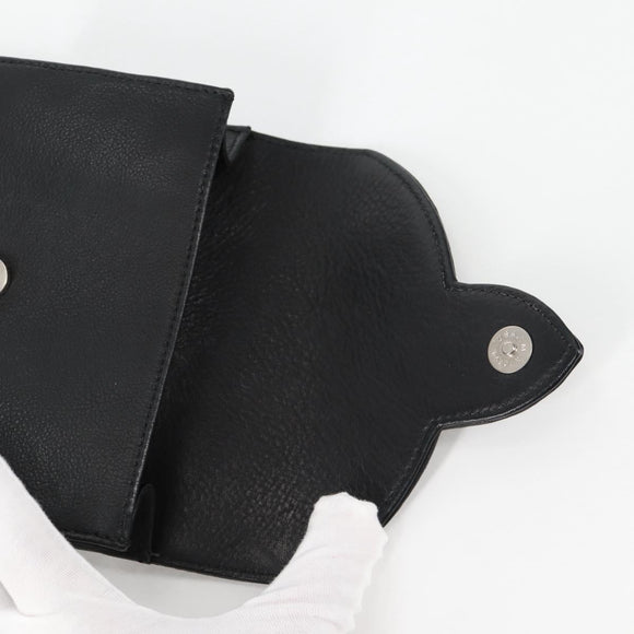 Chrome Hearts BS Flare Patch Square Pocket Bag Leather Black Silver Auth 134880M