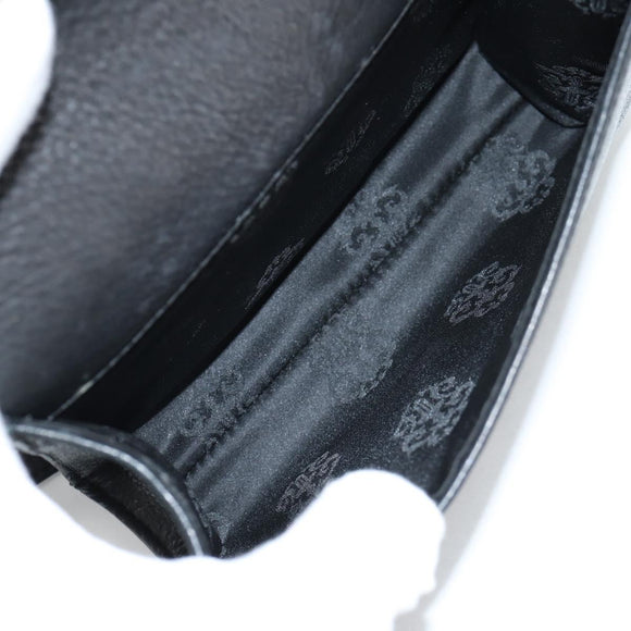 Chrome Hearts BS Flare Patch Square Pocket Bag Leather Black Silver Auth 134880M