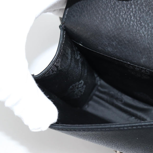 Chrome Hearts BS Flare Patch Square Pocket Bag Leather Black Silver Auth 134880M