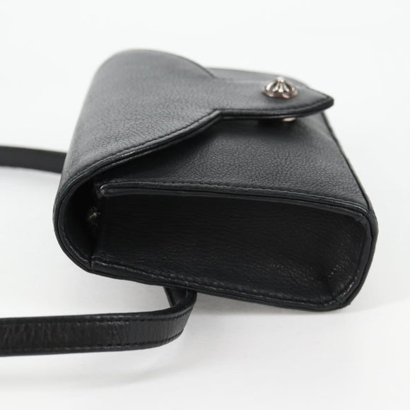 Chrome Hearts BS Flare Patch Square Pocket Bag Leather Black Silver Auth 134880M