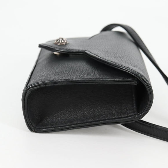 Chrome Hearts BS Flare Patch Square Pocket Bag Leather Black Silver Auth 134880M