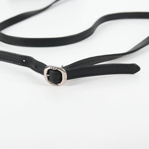 Chrome Hearts BS Flare Patch Square Pocket Bag Leather Black Silver Auth 134880M