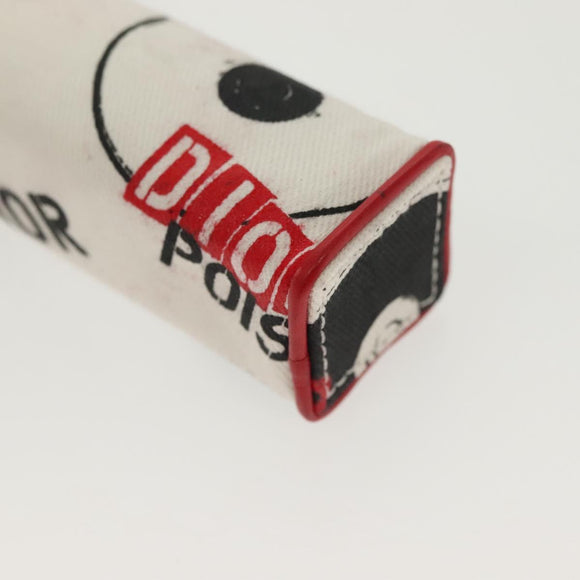 Christian Dior Lipstick case Cosmetic Pouch Canvas White Auth 134881