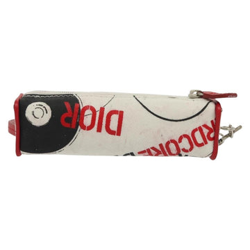 Christian Dior Lipstick case Cosmetic Pouch Canvas White Auth 134881 - 0