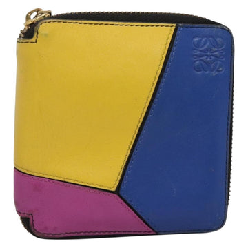 LOEWE Puzzle Anagram Compact Wallet Leather Yellow Auth 134882