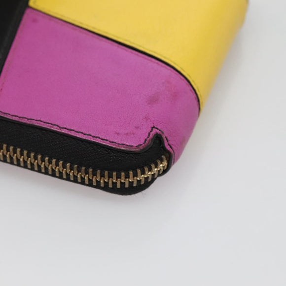 LOEWE Puzzle Anagram Compact Wallet Leather Yellow Auth 134882