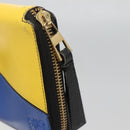 LOEWE Puzzle Anagram Compact Wallet Leather Yellow Auth 134882-8