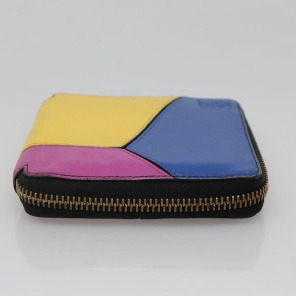 LOEWE Puzzle Anagram Compact Wallet Leather Yellow Auth 134882