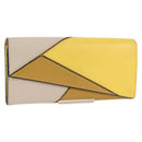 LOEWE Puzzle Anagram Long Wallet Leather Yellow Auth 134883M-1