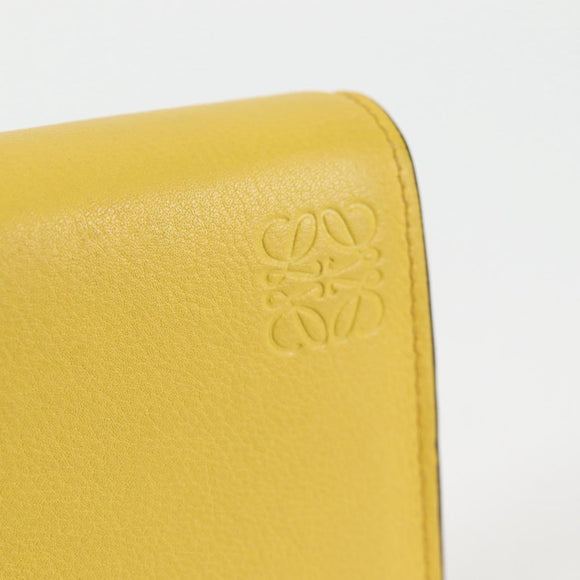 LOEWE Puzzle Anagram Long Wallet Leather Yellow Auth 134883M