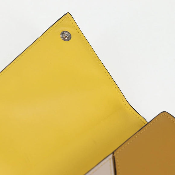 LOEWE Puzzle Anagram Long Wallet Leather Yellow Auth 134883M