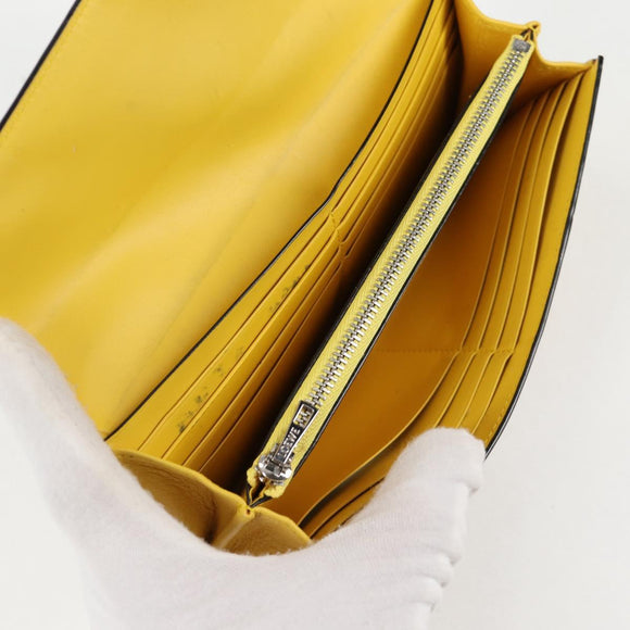 LOEWE Puzzle Anagram Long Wallet Leather Yellow Auth 134883M