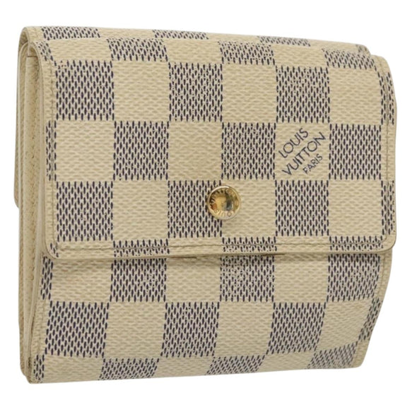 LOUIS VUITTON Damier Azur Portefeuille Elise Trifold Wallet N61733 Auth 134886