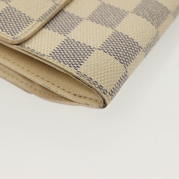 LOUIS VUITTON Damier Azur Portefeuille Elise Trifold Wallet N61733 Auth 134886
