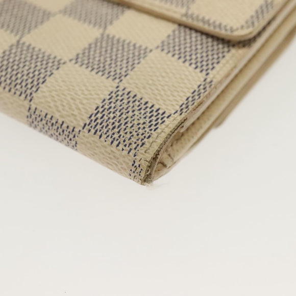 LOUIS VUITTON Damier Azur Portefeuille Elise Trifold Wallet N61733 Auth 134886