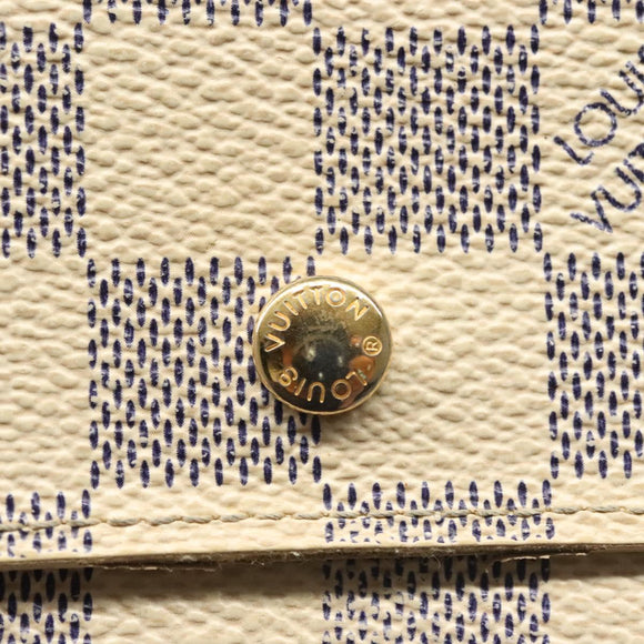 LOUIS VUITTON Damier Azur Portefeuille Elise Trifold Wallet N61733 Auth 134886