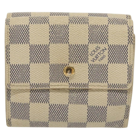 LOUIS VUITTON Damier Azur Portefeuille Elise Trifold Wallet N61733 Auth 134886