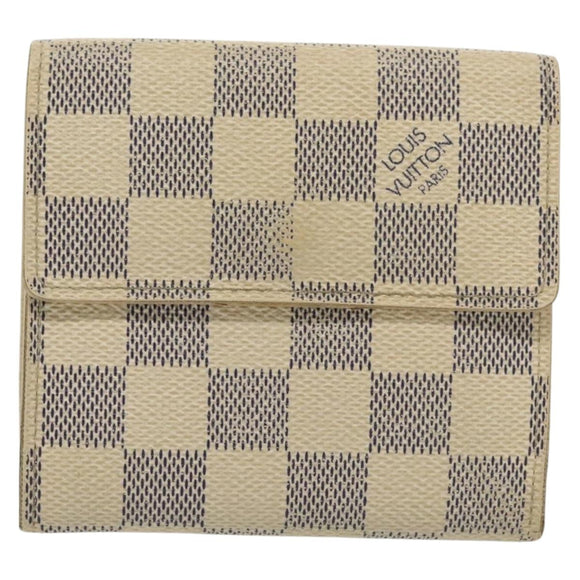 LOUIS VUITTON Damier Azur Portefeuille Elise Trifold Wallet N61733 Auth 134886
