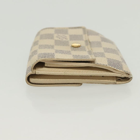 LOUIS VUITTON Damier Azur Portefeuille Elise Trifold Wallet N61733 Auth 134886
