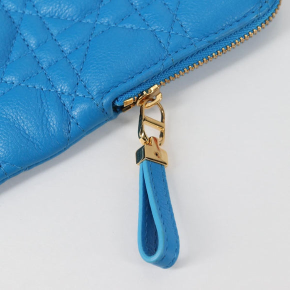 Christian Dior Canage Pouch Leather Blue Red black Auth 134892M