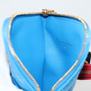 Christian Dior Canage Pouch Leather Blue Red black Auth 134892M-15