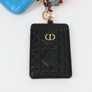 Christian Dior Canage Pouch Leather Blue Red black Auth 134892M-17