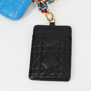 Christian Dior Canage Pouch Leather Blue Red black Auth 134892M-18