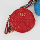Christian Dior Canage Pouch Leather Blue Red black Auth 134892M-21