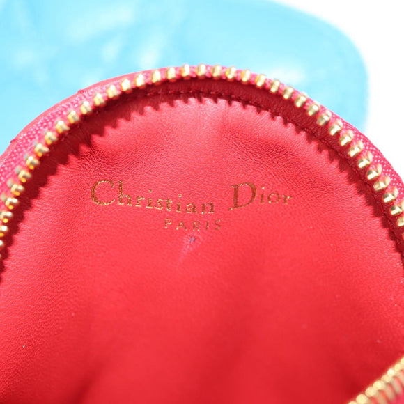 Christian Dior Canage Pouch Leather Blue Red black Auth 134892M