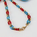 Christian Dior Canage Pouch Leather Blue Red black Auth 134892M-28