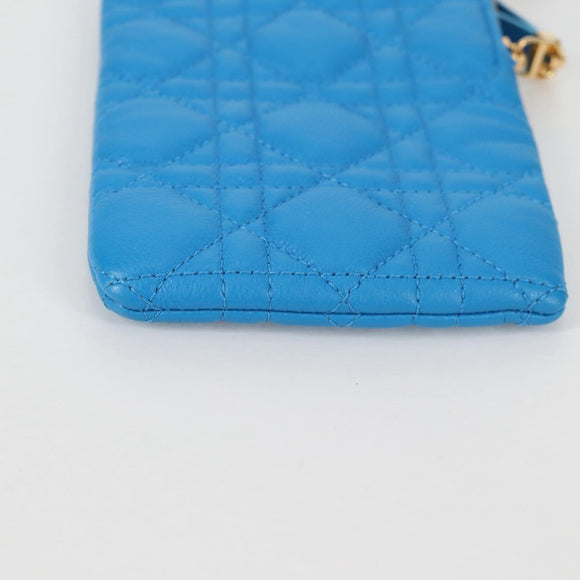 Christian Dior Canage Pouch Leather Blue Red black Auth 134892M