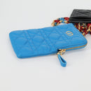 Christian Dior Canage Pouch Leather Blue Red black Auth 134892M-6