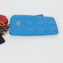 Christian Dior Canage Pouch Leather Blue Red black Auth 134892M-7