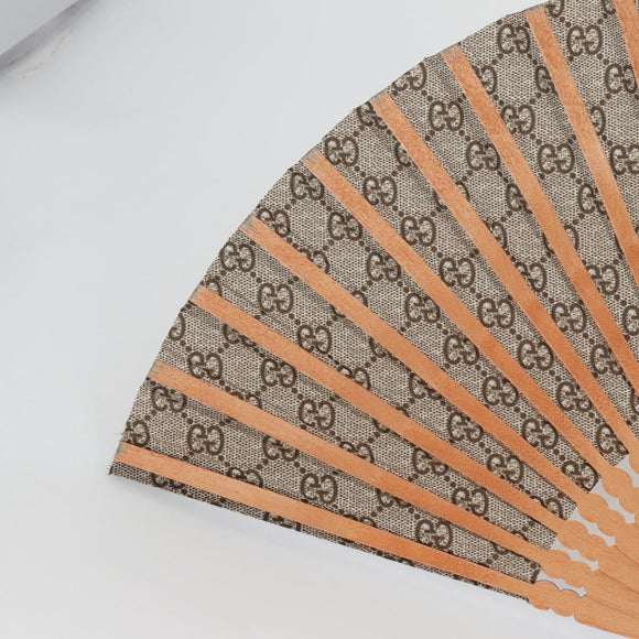GUCCI GG Supreme Japanese Fan PVC Beige Gold 661734 Auth 134893M