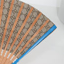 GUCCI GG Supreme Japanese Fan PVC Beige Gold 661734 Auth 134893M-15