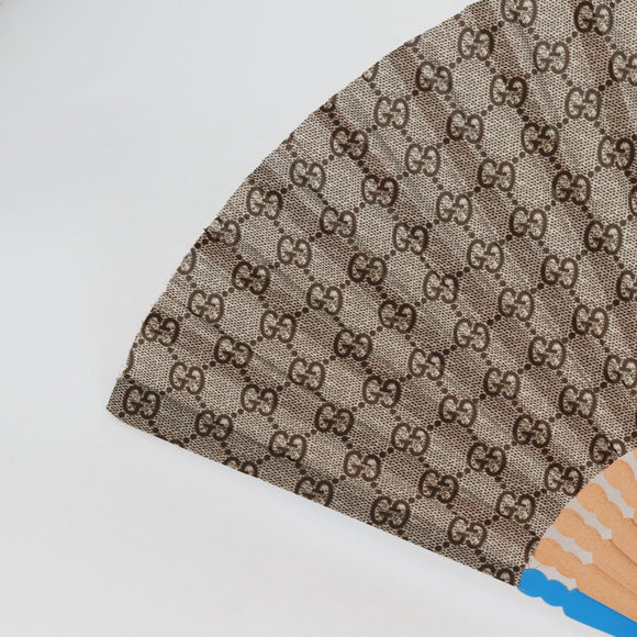 GUCCI GG Supreme Japanese Fan PVC Beige Gold 661734 Auth 134893M