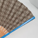 GUCCI GG Supreme Japanese Fan PVC Beige Gold 661734 Auth 134893M-4