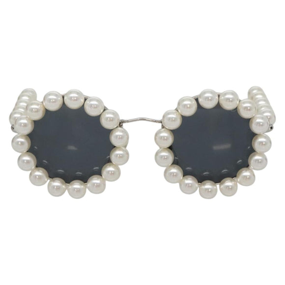 CHANEL Glasses metal Silver tone CC Auth 134897M