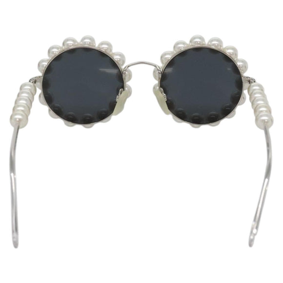 CHANEL Glasses metal Silver tone CC Auth 134897M