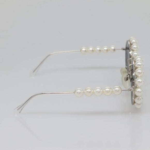 CHANEL Glasses metal Silver tone CC Auth 134897M