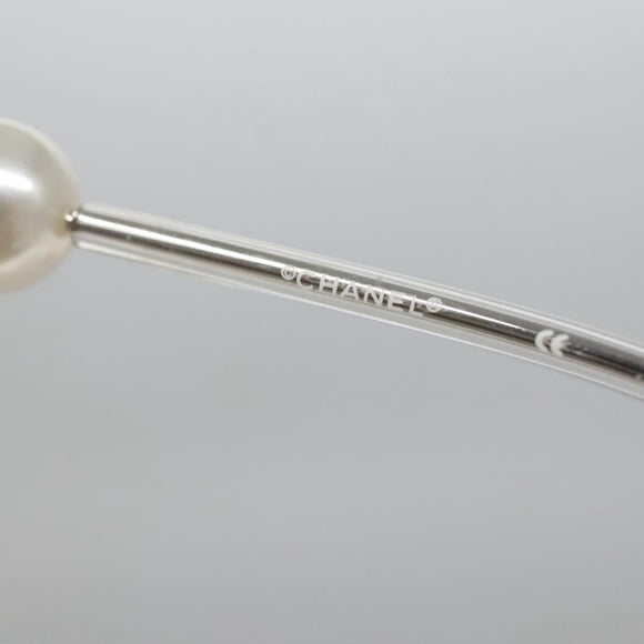 CHANEL Glasses metal Silver tone CC Auth 134897M