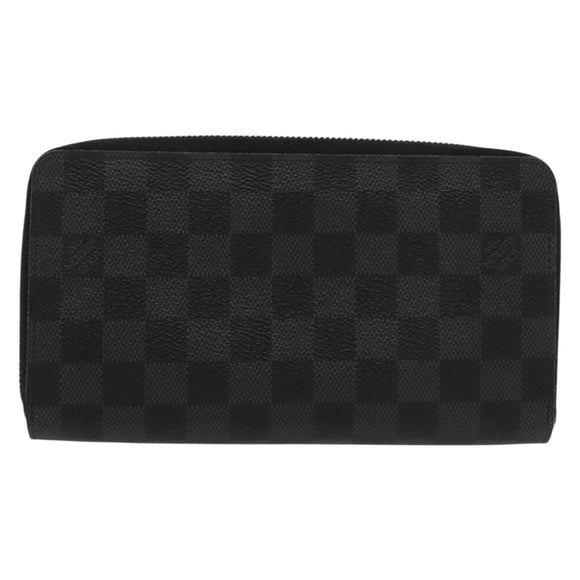 LOUIS VUITTON Damier Graphite Zippy Organizer Long Wallet N63002 Auth 134904
