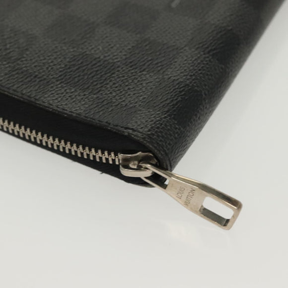 LOUIS VUITTON Damier Graphite Zippy Organizer Long Wallet N63002 Auth 134904
