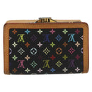 LOUIS VUITTON Multicolor Portefeuille Viennois Wallet Black M92988 Auth 134906-2
