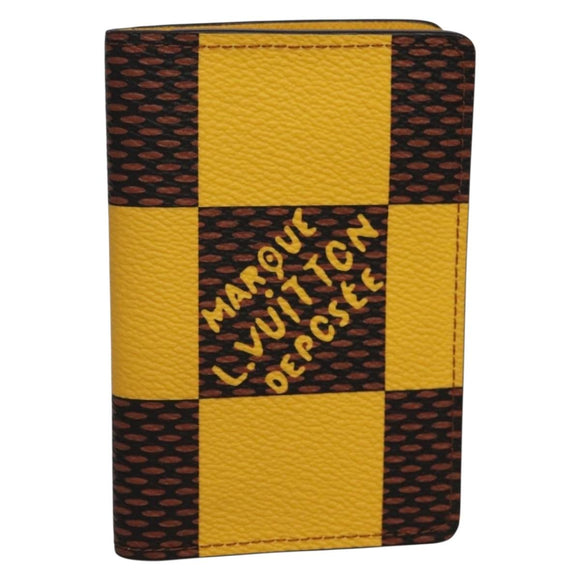 LOUIS VUITTON Damier Pop Organizer De Poch Card Case Yellow N40596 Auth 134907M