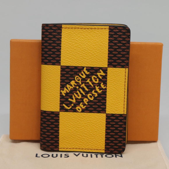 LOUIS VUITTON Damier Pop Organizer De Poch Card Case Yellow N40596 Auth 134907M