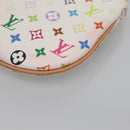 LOUIS VUITTON Monogram Multicolor Pochette MM Pouch White M60028 LV Auth 134908V-15