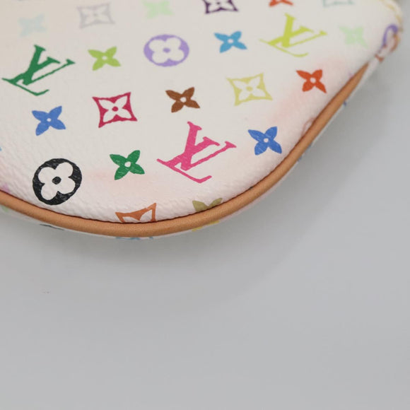 LOUIS VUITTON Monogram Multicolor Pochette MM Pouch White M60028 LV Auth 134908V