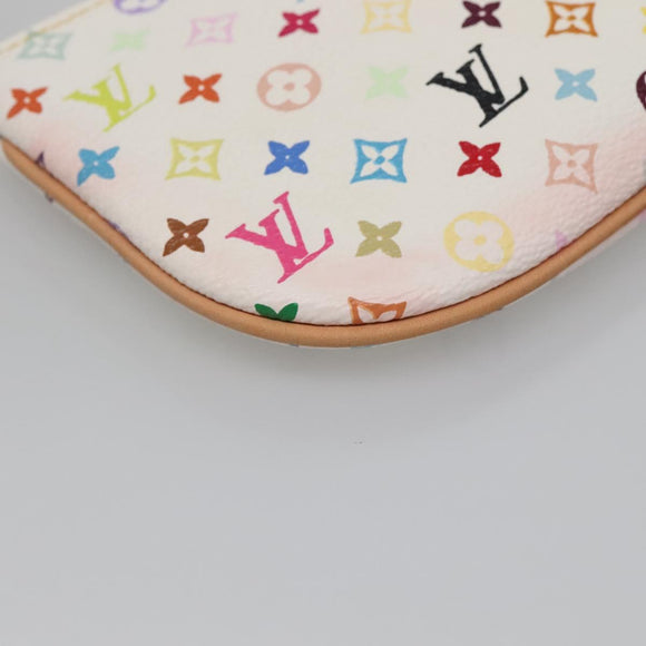 LOUIS VUITTON Monogram Multicolor Pochette MM Pouch White M60028 LV Auth 134908V
