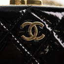 CHANEL Chain Shoulder Bag Patent leather Black Gold CC Auth 134911SAM-20